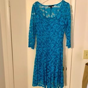 Turquoise lace dress size 16